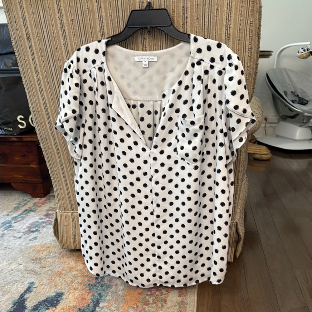 41 Hawthorn Black and White Polka Dot Blouse